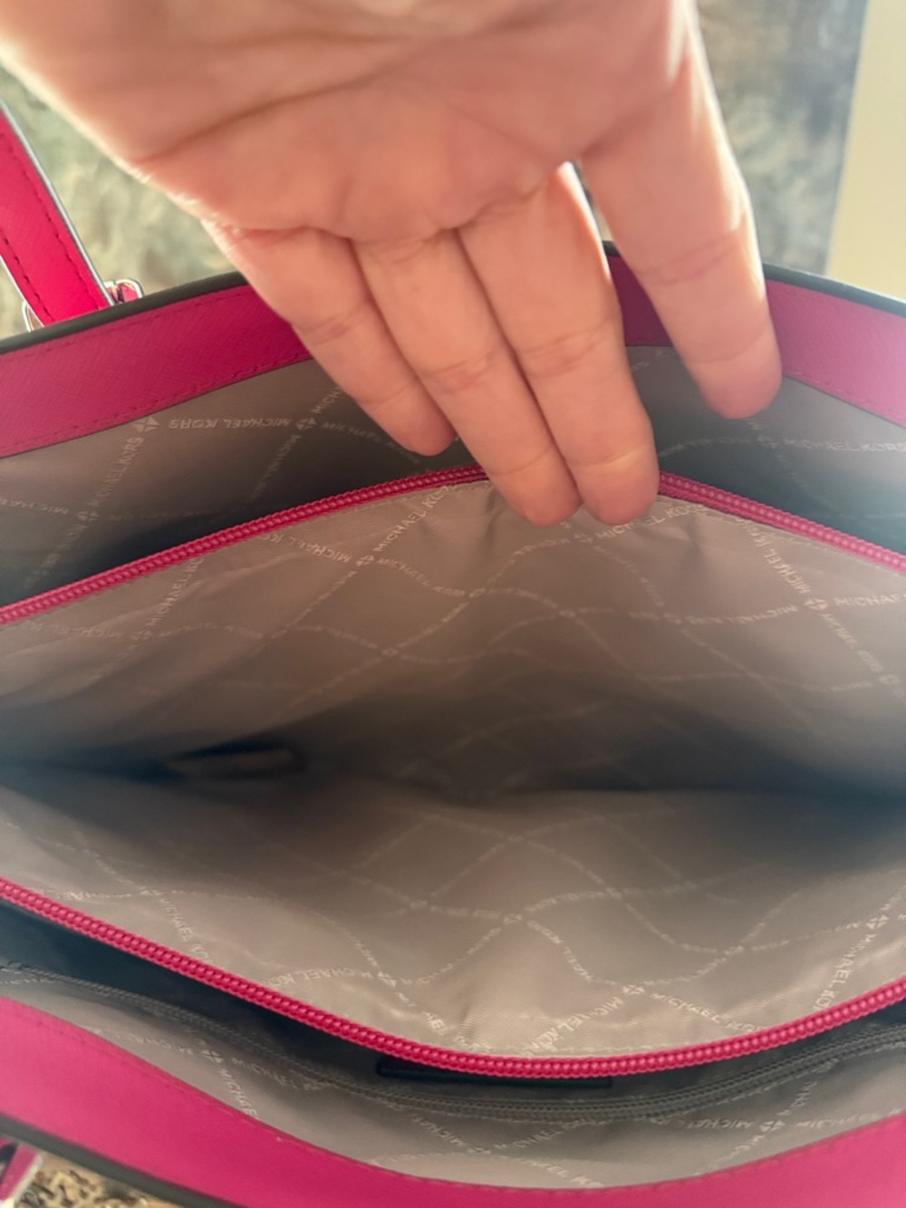 Michael Kors Fuchsia Saffiano Leather Tote - Picture 5 of 9
